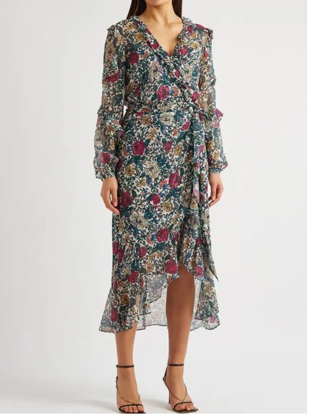 VERONICA BEARD Anoki Floral-Print Silk-Chiffon Midi Dress - Sz 6